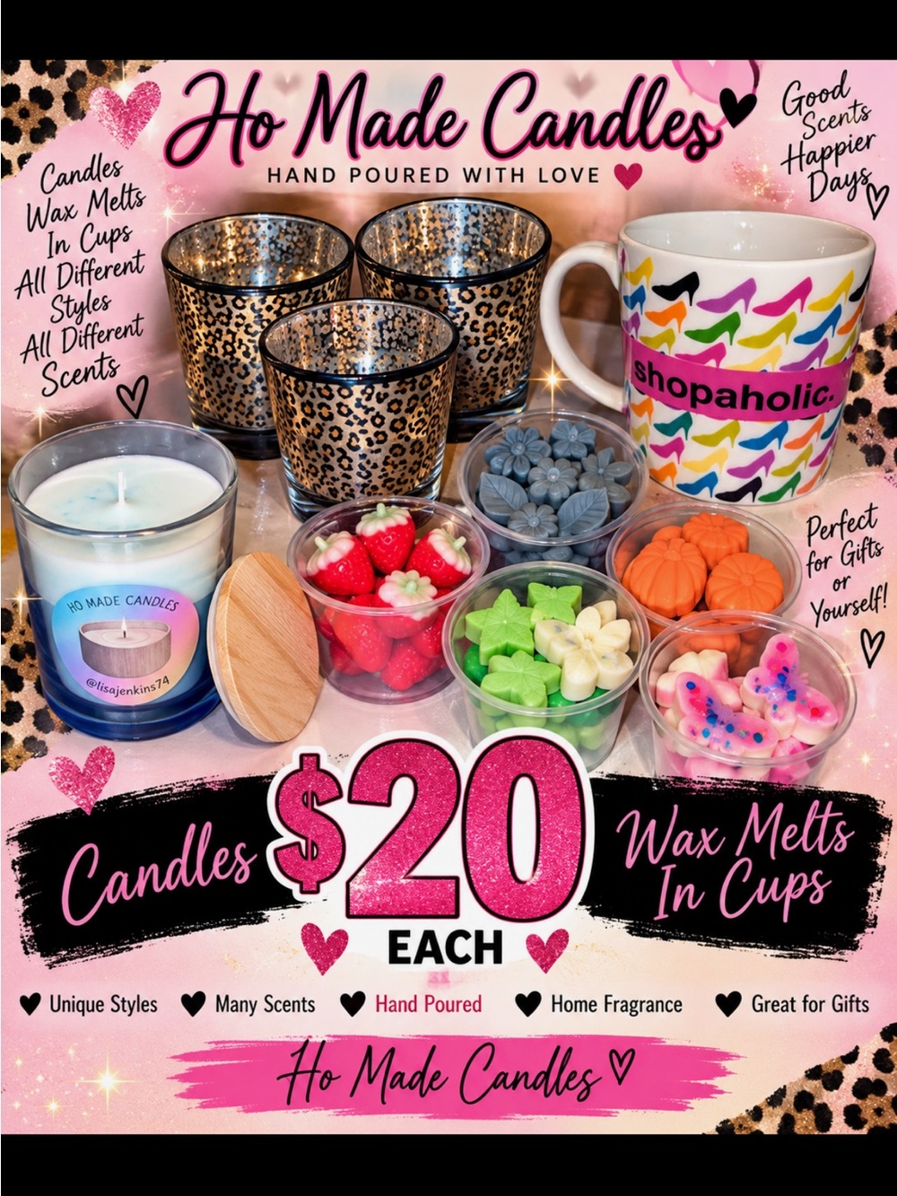 Hand-Poured Wax Melts & Candle Mug Gift Set - Assorted Colors